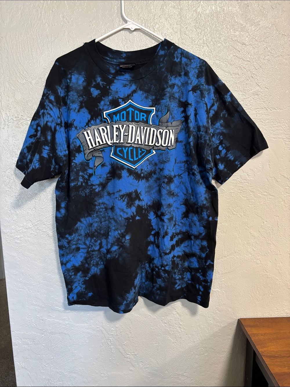 Harley-Davidson Black & Blue Tie-Dye Shield Tee